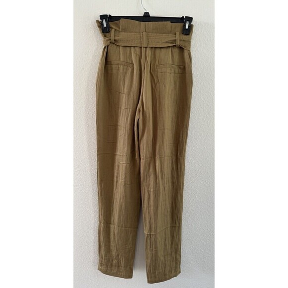 W. by Wantable Women's See U Soon Belted Tapered Pant tan khaki size 2 REF D84C - Picture 4 of 13